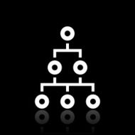 Organization Chart icon on a black background - White Series N4