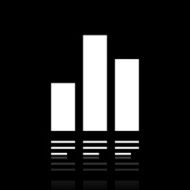 Bar Graph icon on a black background - White Series N18