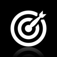 Target icon on a black background - White Series N6