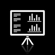 Projection Screen icon on a black background - White Series N4