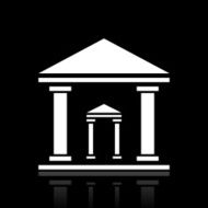 Bank icon on a black background - White Series N8