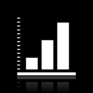 Bar Graph icon on a black background - White Series N19