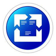 Chevron Chart icon on a round button - Sticker Series N9