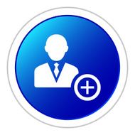 Businessman icon on a round button - Sticker Series N14