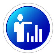 Businessman icon on a round button - Sticker Series N15