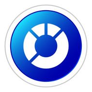 Donut Chart icon on a round button - Sticker Series N3