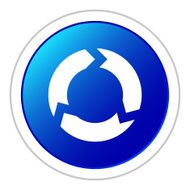 Chevron Chart icon on a round button - Sticker Series N10