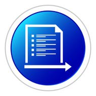 Document icon on a round button - Sticker Series N6