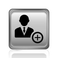 Businessman icon on a square button - Steel Series N14