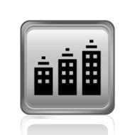 Apartment Building icon on a square button - Steel Series