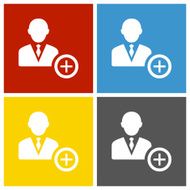 Businessman icon on square buttons - Square Series N14