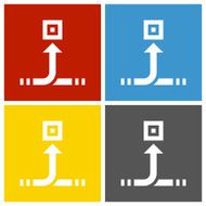 Conveyor icon on square buttons - Square Series