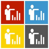 Businessman icon on square buttons - Square Series N15