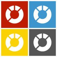 Donut Chart icon on square buttons - Square Series N4