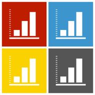 Bar Graph icon on square buttons - Square Series N19