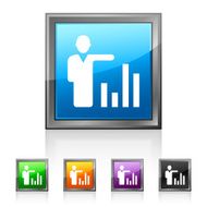 Businessman icon on square buttons - Squared Series N15