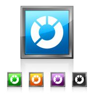 Donut Chart icon on square buttons - Squared Series N4