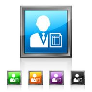 Businessman icon on square buttons - Squared Series N17