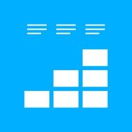 Bar Graph icon on a blue background - Smooth Series N16