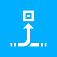 Conveyor icon on a blue background - Smooth Series