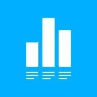 Bar Graph icon on a blue background - Smooth Series N17