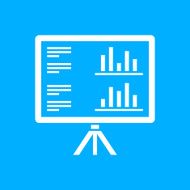 Projection Screen icon on a blue background - Smooth Series N4