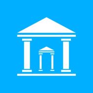 Bank icon on a blue background - Smooth Series N8