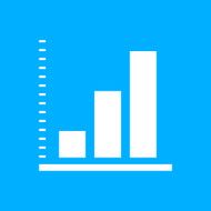 Bar Graph icon on a blue background - Smooth Series N18