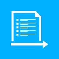Document icon on a blue background - Smooth Series N6