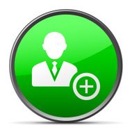 Businessman icon on a round button - Slender Series N14