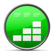 Bar Graph icon on a round button - Slender Series N16