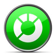 Donut Chart icon on a round button - Slender Series N4