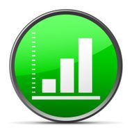 Bar Graph icon on a round button - Slender Series N18