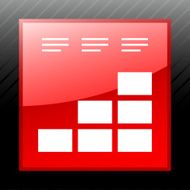 Bar Graph icon on a square button - Sleek Series N16