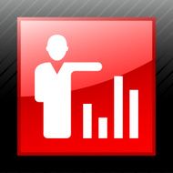 Businessman icon on a square button - Sleek Series N15