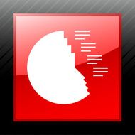 Coxcomb Chart icon on a square button - Sleek Series N4