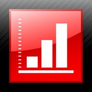 Bar Graph icon on a square button - Sleek Series N18