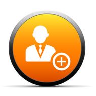 Businessman icon on a round button - Simple Series N14
