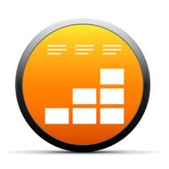 Bar Graph icon on a round button - Simple Series N17