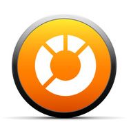 Donut Chart icon on a round button - Simple Series N4