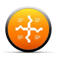 Flowchart icon on a round button - Simple Series N9