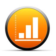 Bar Graph icon on a round button - Simple Series N19