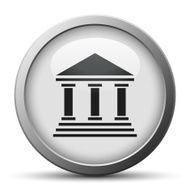 Bank icon on a silver button - Silver Series N7