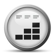 Bar Graph icon on a silver button - Silver Series N17