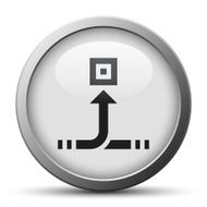 Conveyor icon on a silver button - Silver Series