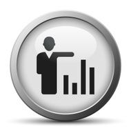 Businessman icon on a silver button - Silver Series N15