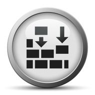 Wall icon on a silver button - Silver Series