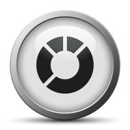 Donut Chart icon on a silver button - Silver Series N4