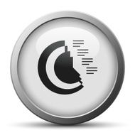 Coxcomb Chart icon on a silver button - Silver Series N4