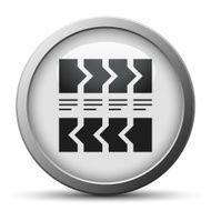 Flowchart icon on a silver button - Silver Series N10